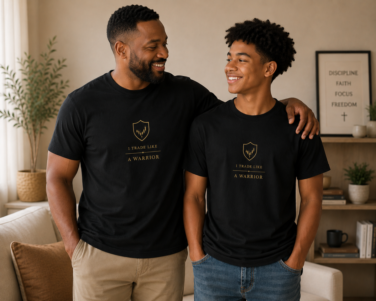 I Trade Like A Warrior Black Youth T-shirt
